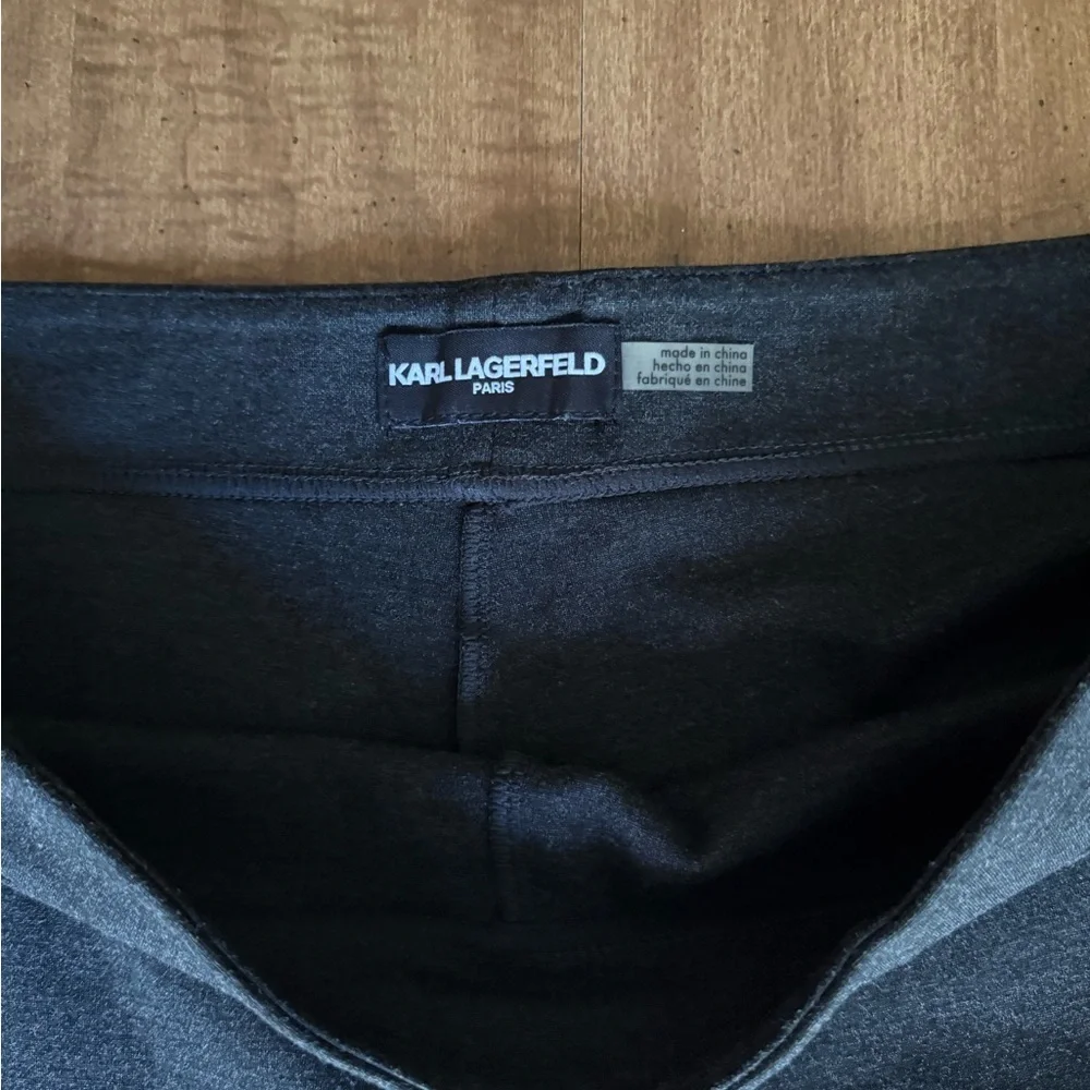 Karl Lagerfeld Paris Leggings Womens Extra Large Charcoal Gray Pull-On - Picture 2 of 9